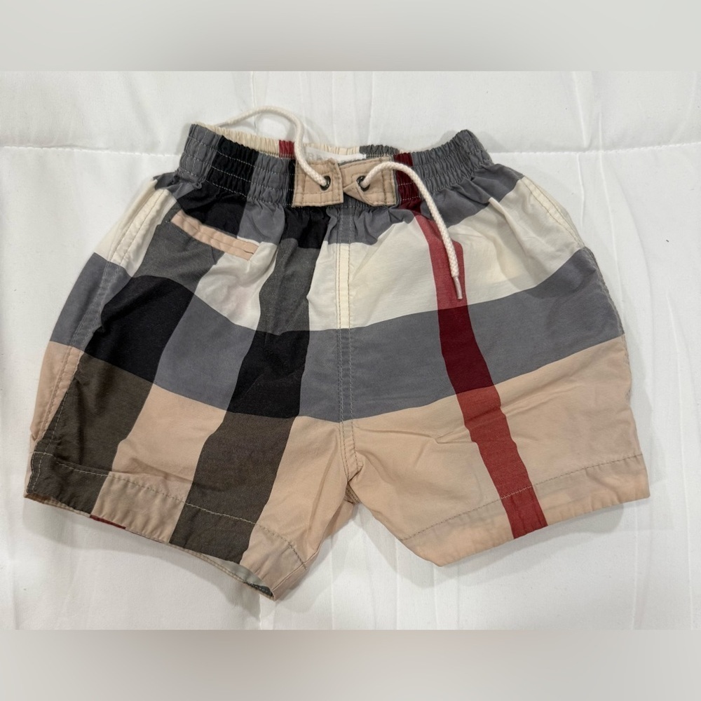 Burberry Kids Checkered Shorts - Black, Gray, Red, Tan